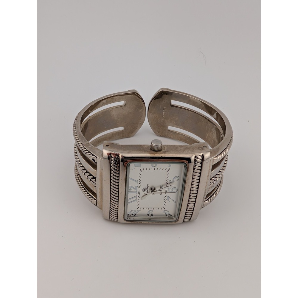 Premier Designs Watch Women 31mm Case Silver Bangle Hinge‎ Band- New Battery - Picture 5 of 8